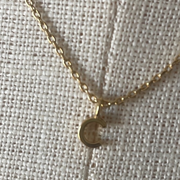 A new day C initial necklace 14K gold plated fashion jewelry New size 16 inch - Picture 3 of 6